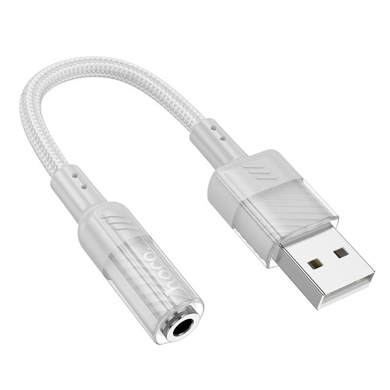 Перехідник Hoco LS37 USB to 3,5 мм 15 см Grey