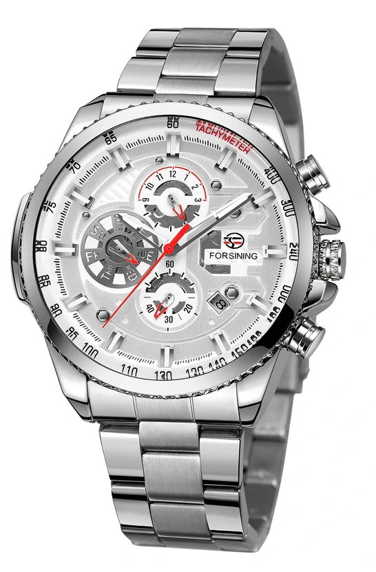 Наручний годинник Forsining 6909 Silver/White Наручний годинник Forsining 6909 Silver/White