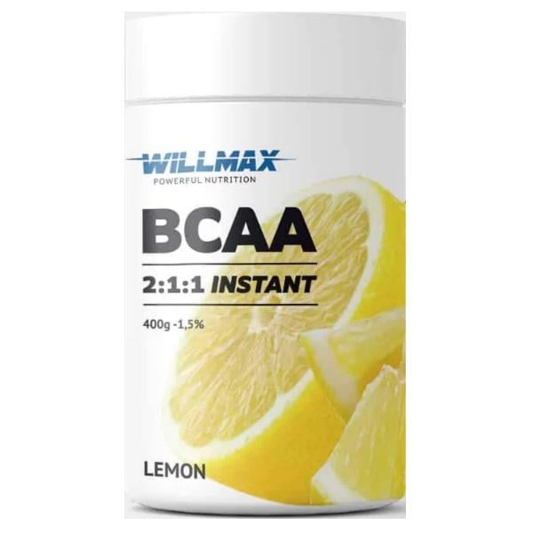 Аминокислота BCAA для спорта Willmax BCAA 2:1:1 400 г 80 порций Lemon (000021887) Аминокислота BCAA для спорта Willmax BCAA 2:1:1 400 г 80 порций Lemon (000021887)