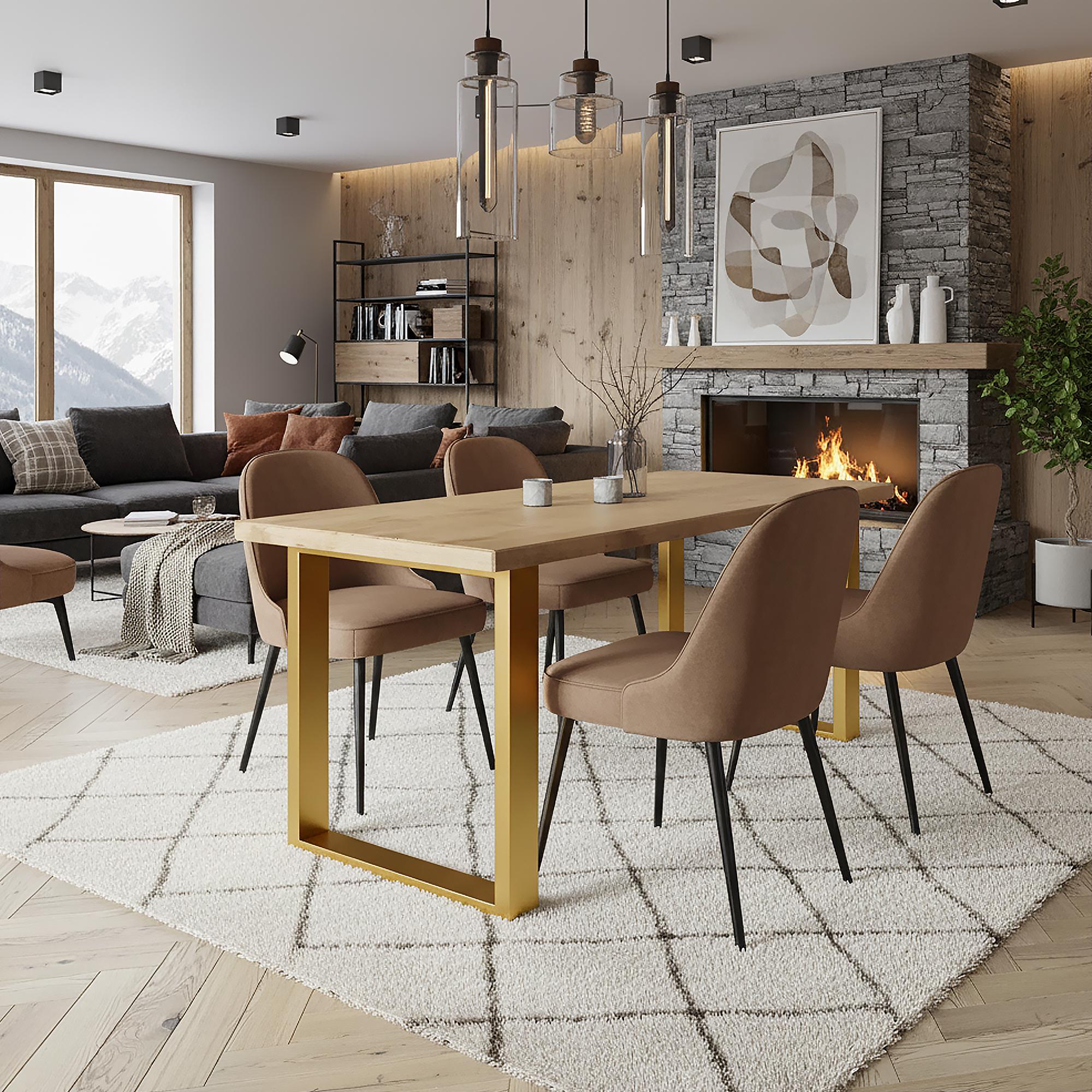 Комплект опор регульованих для столу з металу 600х100 мм H 730 мм 2 шт. Золотий (1029) - фото 3 Комплект опор регульованих для столу з металу 600х100 мм H 730 мм 2 шт. Золотий (1029) - фото 3