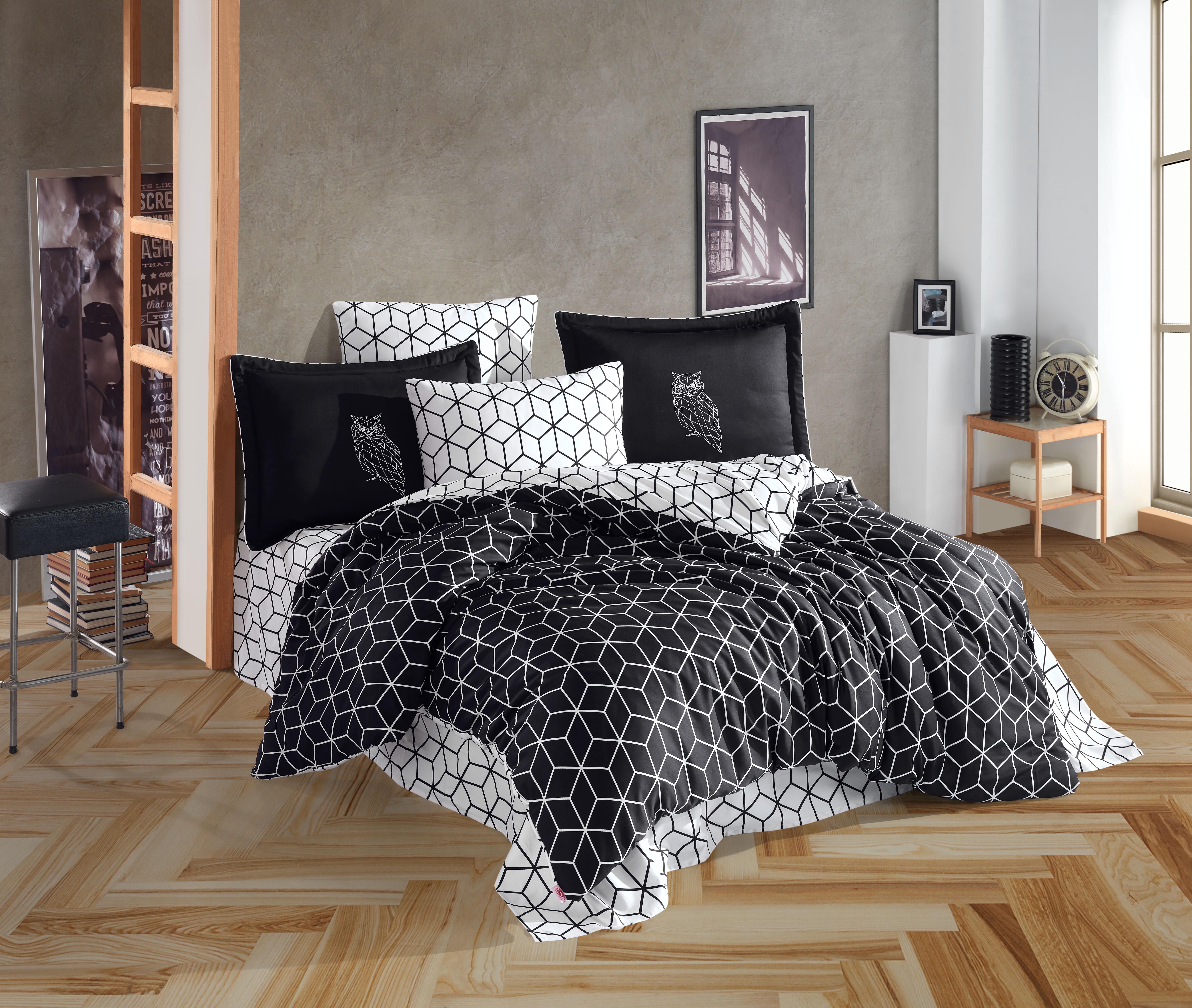 Комплект постельного белья Евро Hobby Exclusive Sateen OPTIMUM 200х220 см Черный (8698499167926)