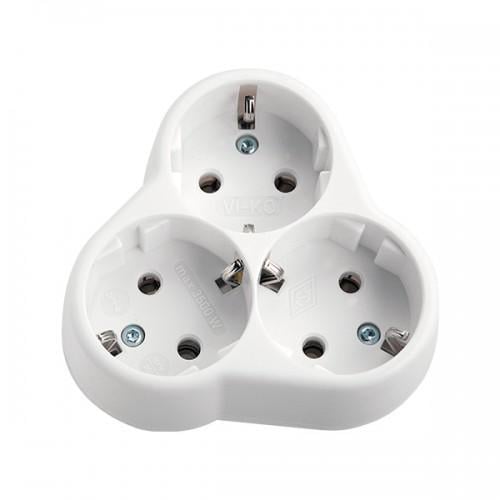 Розетка трехместная с/из Viko Carmen Белый