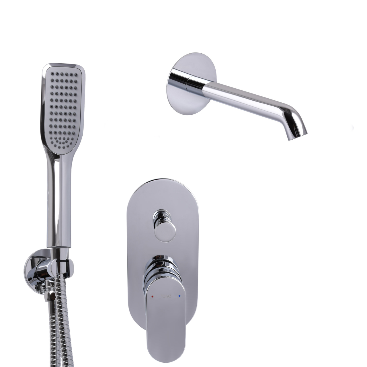 Смеситель для ванны встроенный TOPAZ BARTS TBG 07222-H36 однорычажный с ручной лейкой Хром (000032081)