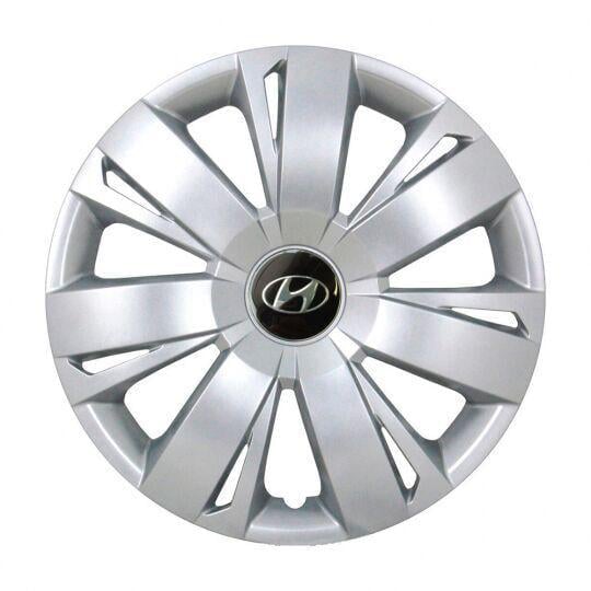 Ковпаки автомобільні SKS 411 R16 з логотипом Hyundai 4 шт. Сріблястий