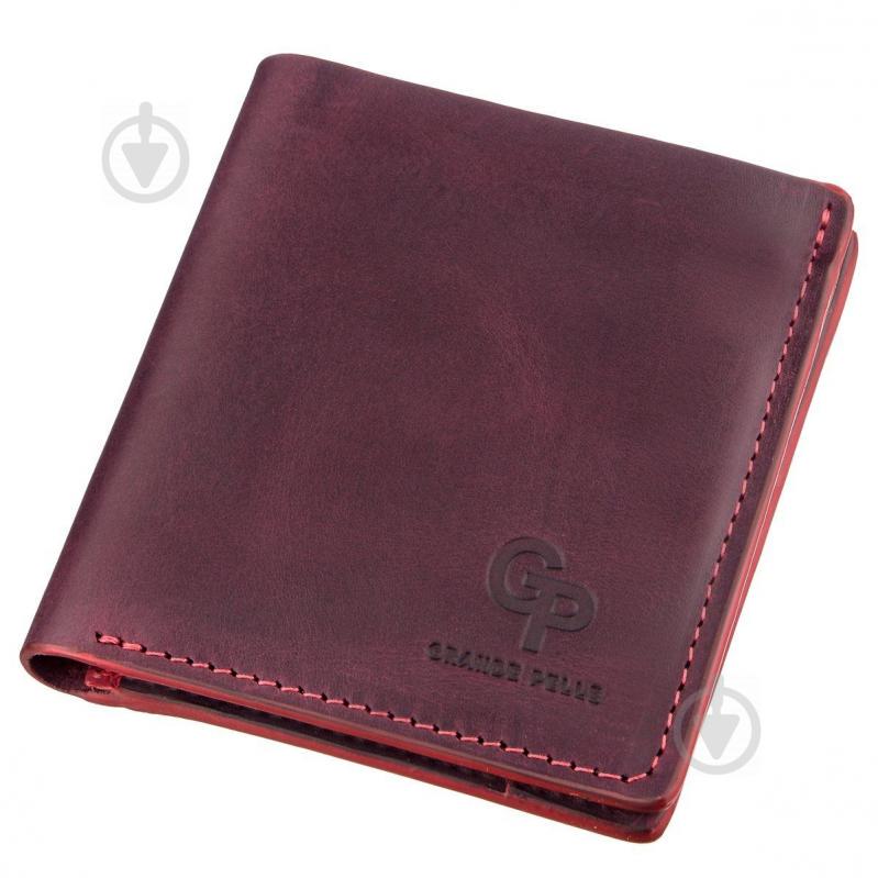 Портмоне унисекс с накладной монетницей GRANDE PELLE 11225 Бордовое