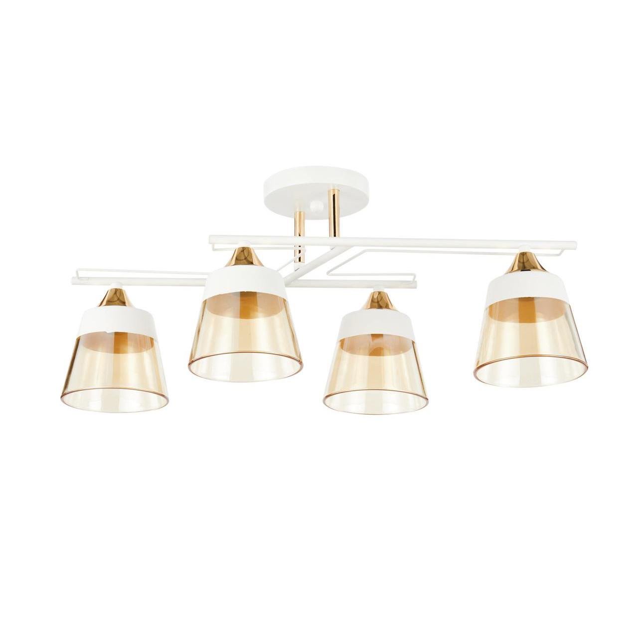 Люстра стельова Valeso V 6097-4 WH/FG на 4 плафони Біло-золотистий (30832725)