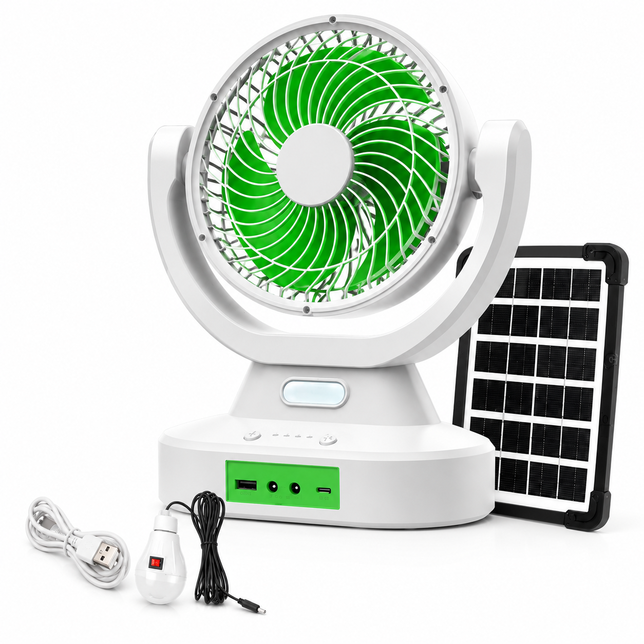 Вентилятор аккумуляторный настольный GDTIMES GD-8021BT с Bluetooth FM-радио и солнечной панелью (36526798)