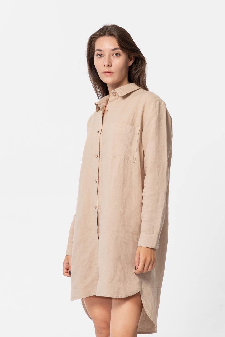 Рубашка домашняя Lotus Home Bruma длинная из льна S Бежевый (26843102) - фото 11 Рубашка домашняя Lotus Home Bruma длинная из льна S Бежевый (26843102) - фото 11