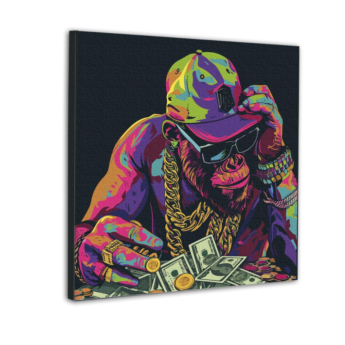 Картина по номерам Santi Деньги и стиль 40x40 см с неоновыми красками (Top-955052)