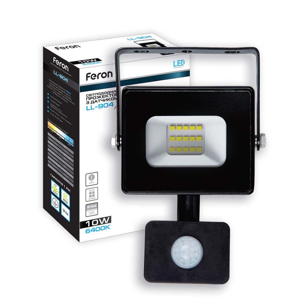 Прожектор светодиодный Feron LL-904 с датчиком движения 10W 6400K (27803177)