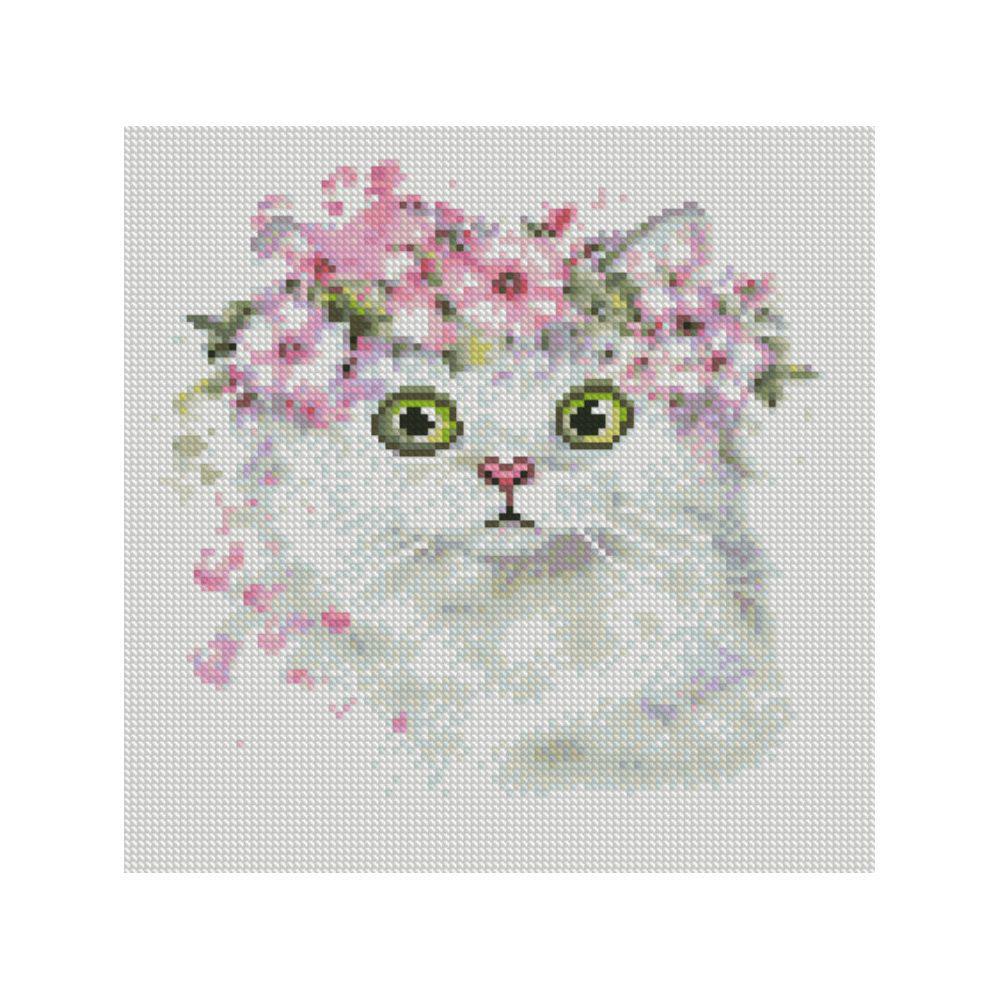 Алмазная мозаика Strateg Кошечка в веночке 30х30 см (Str-CA-0025)