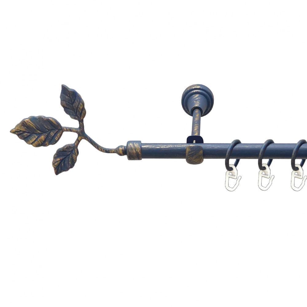 Карниз металлический Orvit Тоскана однорядный открытый/гладкая труба/кольцо металлическое Голубь Золотая 16 мм 200 см (00-00009159)