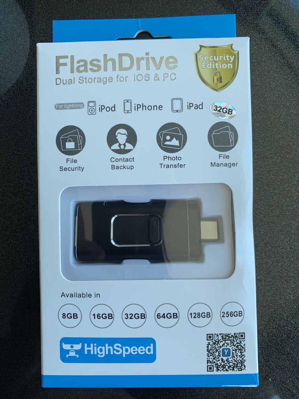 Флешка lightning Flash Drive Windows U-диск 3в1 для iPhone Android 64Gb Чорний - фото 4