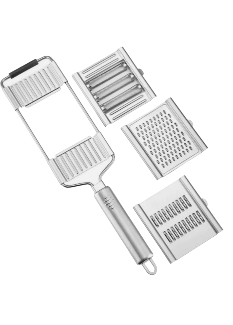 Терка кухонная металлическая Good Idea с ручкой 3 сменные насадки 35х8,5 см Серый (3468388)