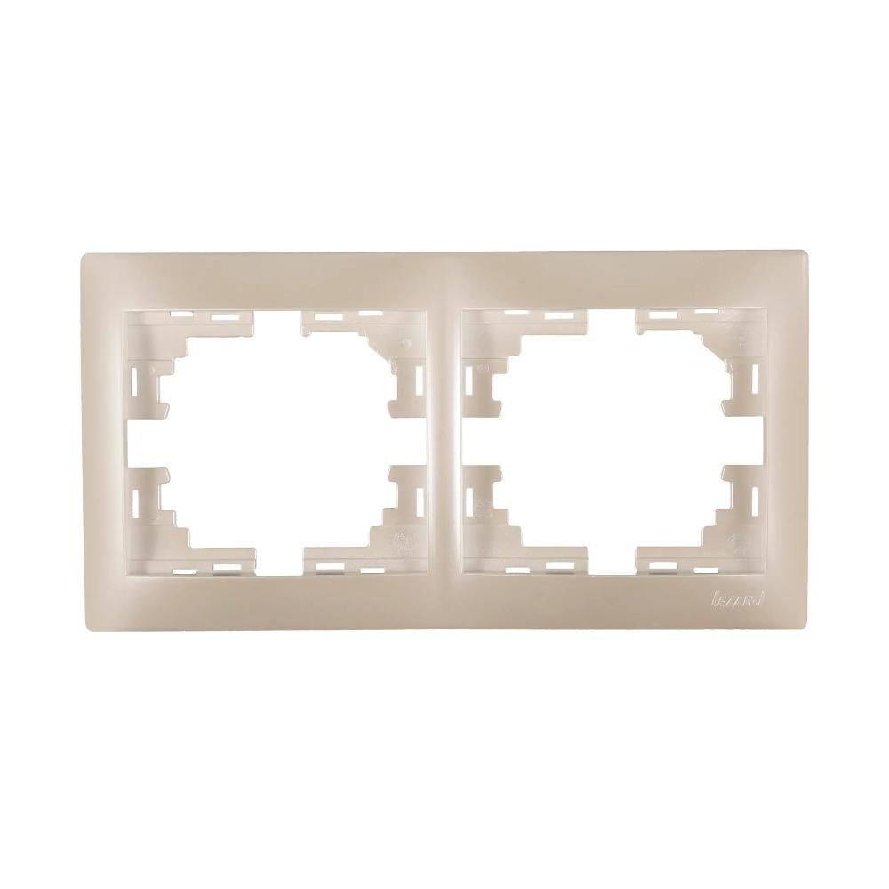 Рамка двомісна горизонтальна MIRA без вставок Перлинно-білий перламутр (00000003182)