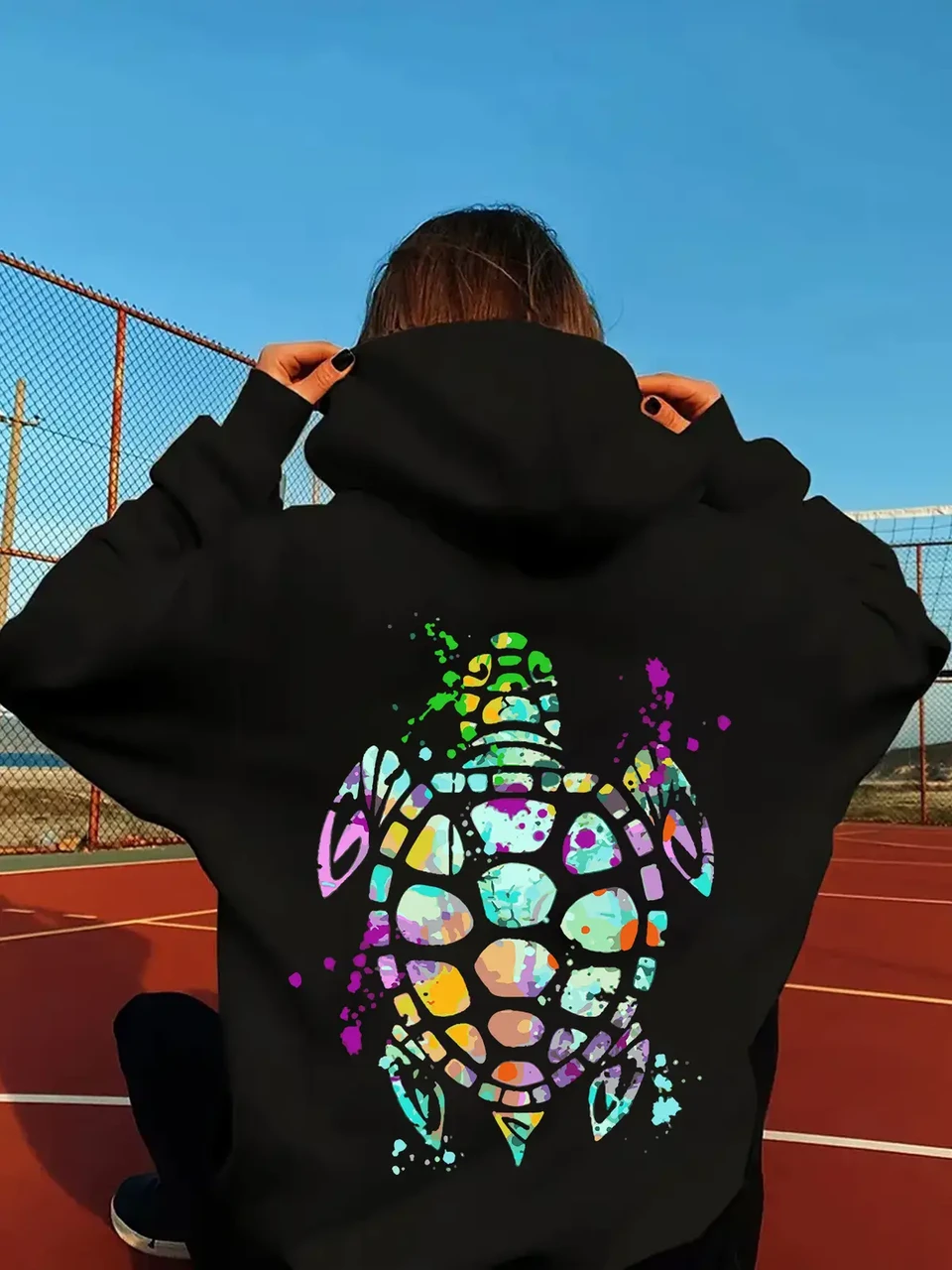 Худі жіноче з принтом Pin-000-2752 M Чорний (2700321965)