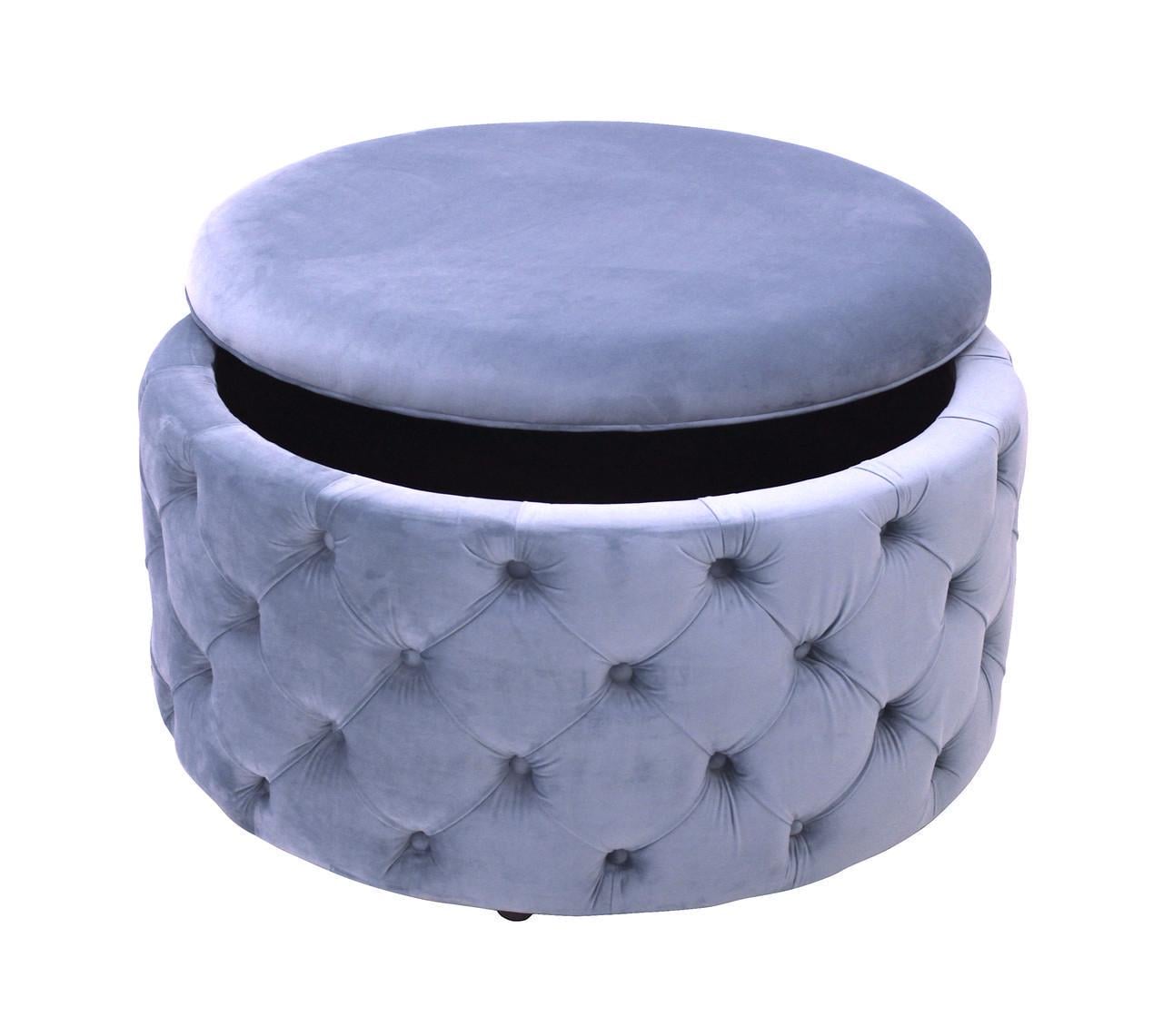 Пуф MeBelle Maroon велюр 100x100x50 см Голубой (0278)