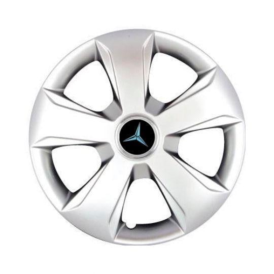 Автомобильные колпаки SKS 102 R13 с логотипом Mercedes 4 шт. Серебристый