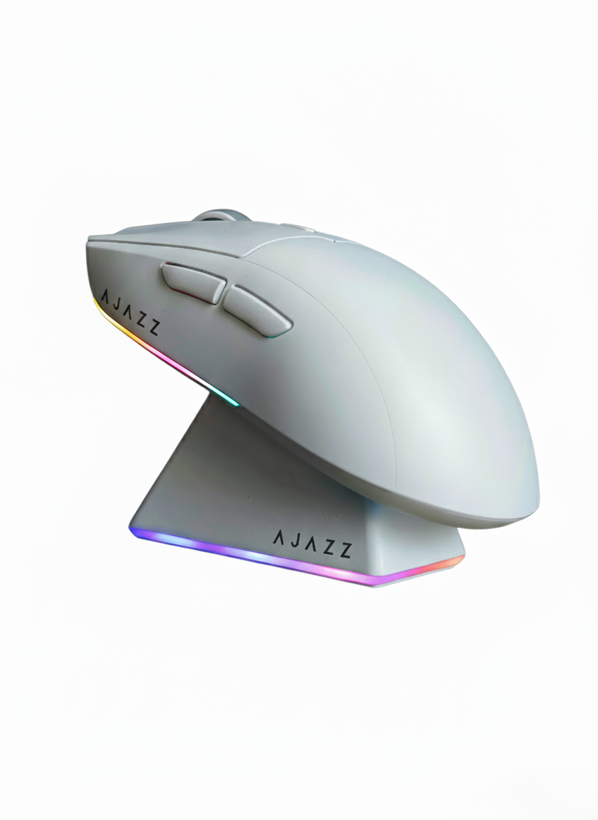 Игровая беспроводная мышь Ajazz AJ139 V2 MC с док-станцией Белый (0105)