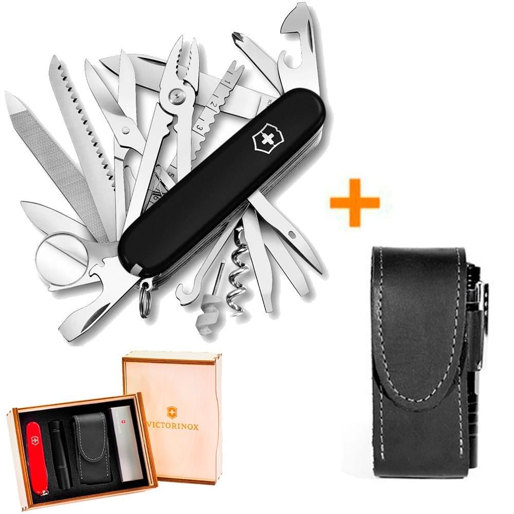 Комплект ніж швейцарський Victorinox SwissChamp та чохол з ліхтариком Black (1.6795.3) - фото 14