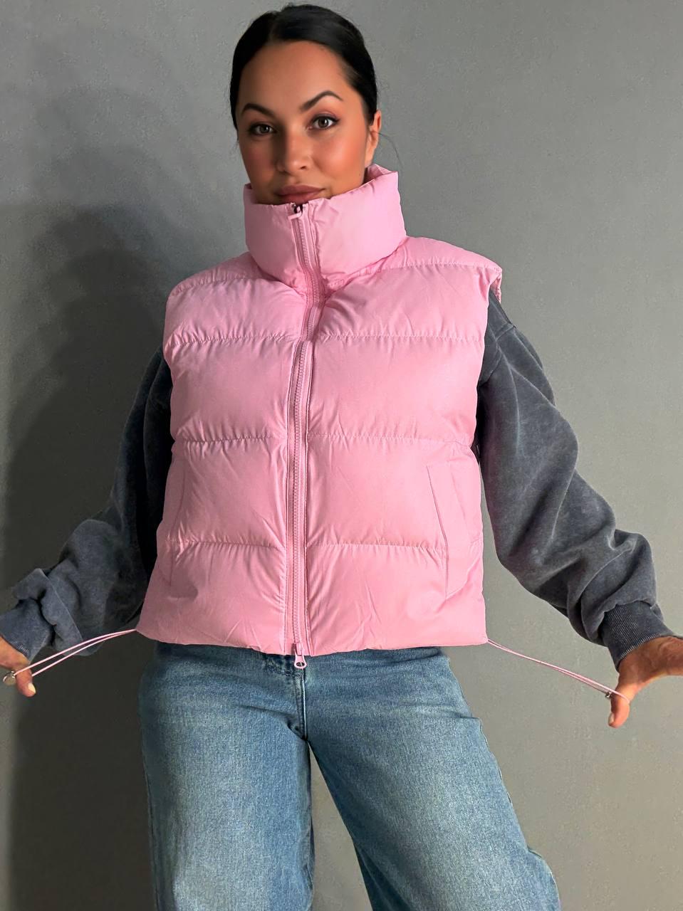 Жилетка жіноча A-N 10013 дута без капюшона р. 42 Рожевий - фото 7 Жилетка жіноча A-N 10013 дута без капюшона р. 42 Рожевий - фото 7