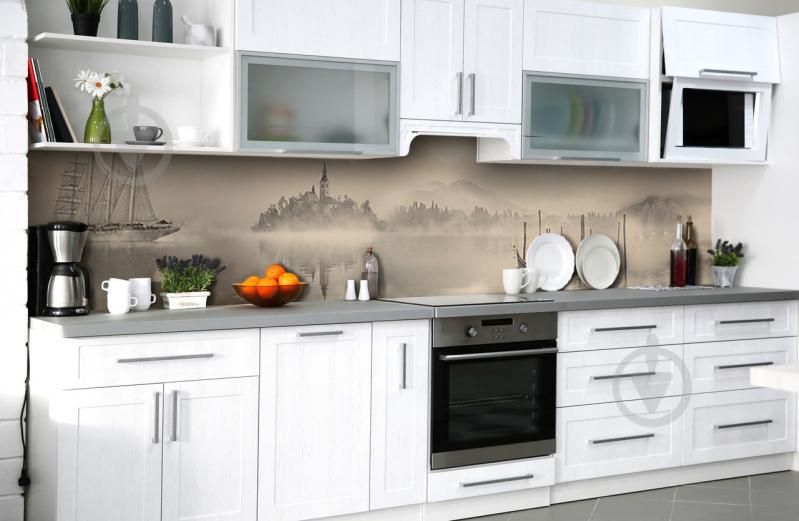 Наклейка виниловая кухонный фартук Zatarga "Пристань в тумане" 600х2500 мм Наклейка виниловая кухонный фартук Zatarga "Пристань в тумане" 600х2500 мм