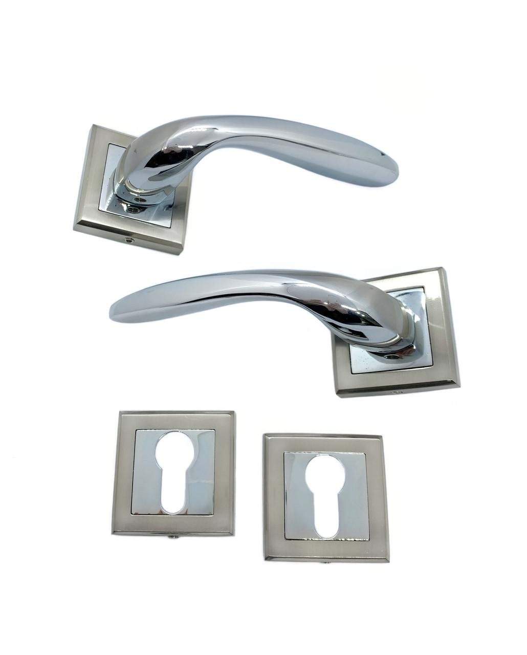 Міжкімнатна ручка для дверей на розетах Vortex AS-280 SN/CP під ключ