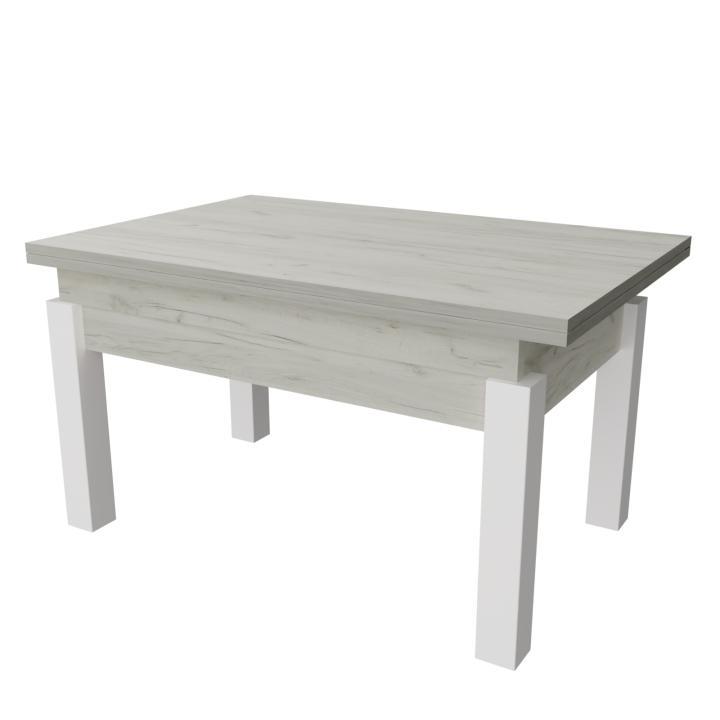 Журнальний стіл-трансформер Neman Баттерфлай дерево/ДСП Білий/Дуб крафт - фото 4 Журнальний стіл-трансформер Neman Баттерфлай дерево/ДСП Білий/Дуб крафт - фото 4