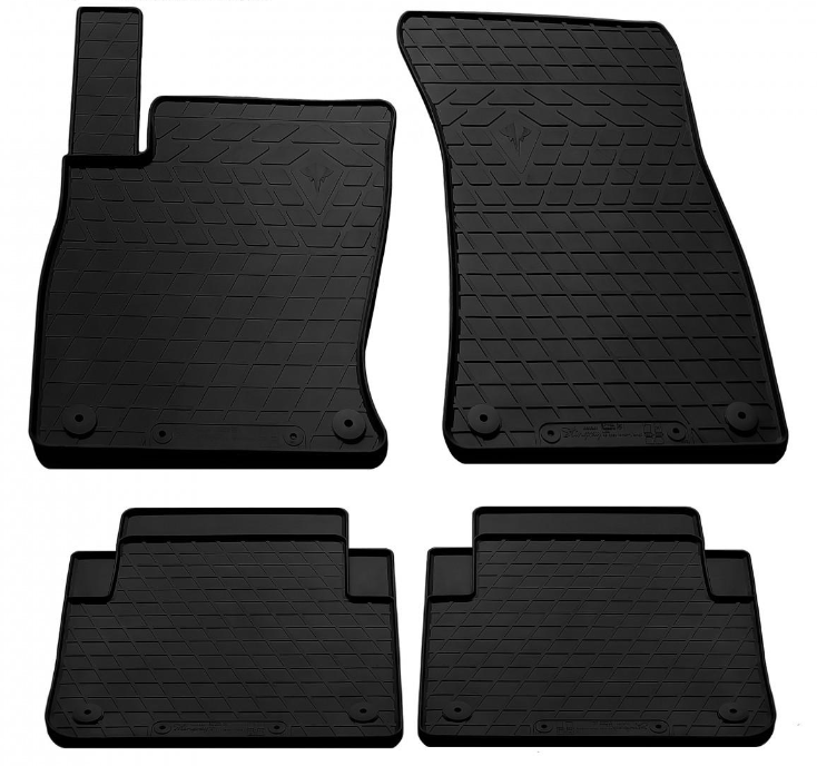 Килимки гумові Stingray для Audi A8 D3 short/long 2002-2009 design 2016 with plastic clips AV2-4м (1030364)