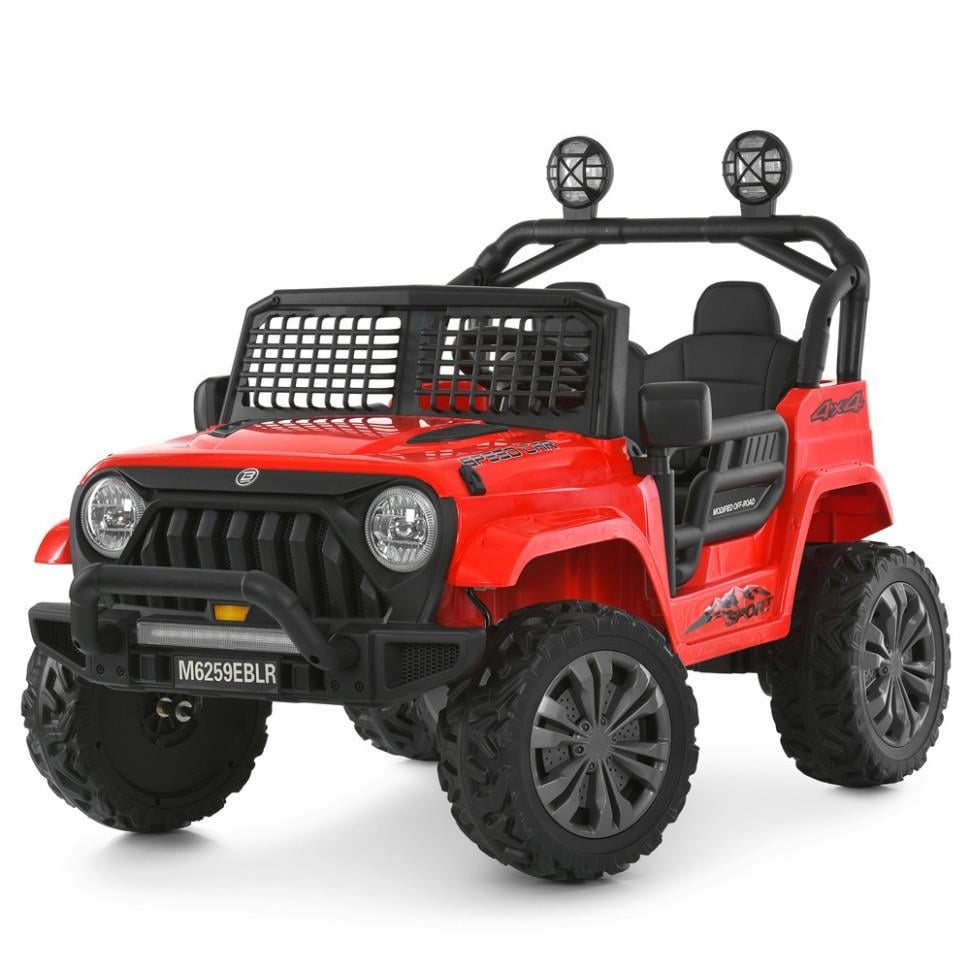 Детский электрический джип Bambi Racer 12V двухместный до 50 кг Красный (DE-169-E-896)