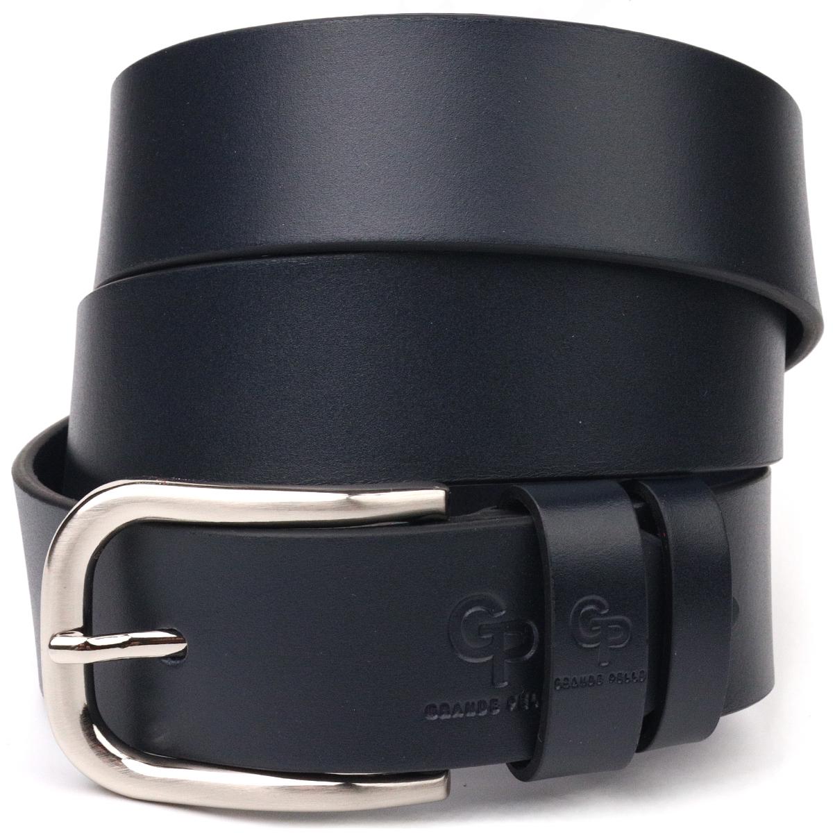 Ремінь чоловічий шкіряний Grande Pelle Leather Belt 21468 Синій - фото 1