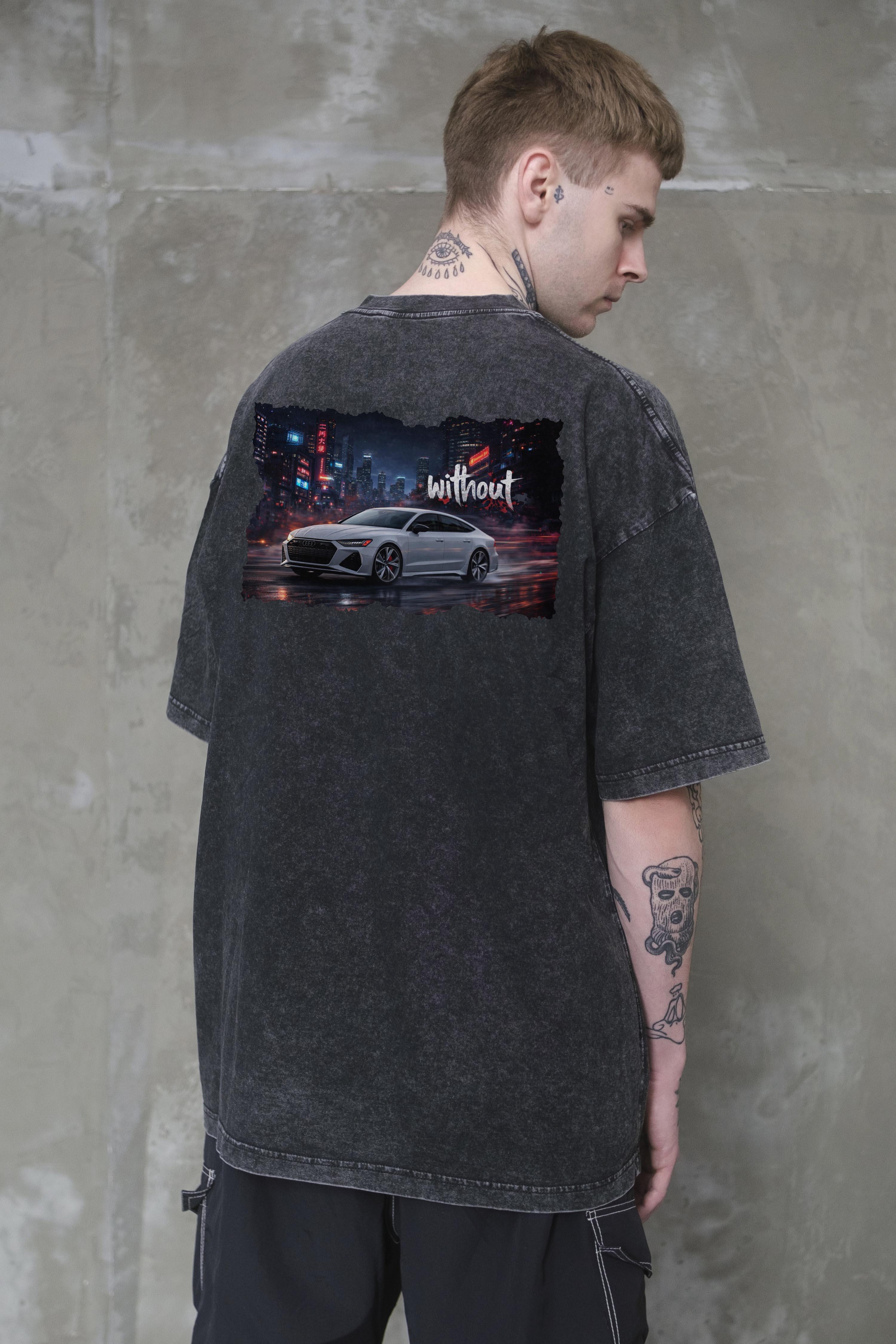 Футболка оверсайз Without Washed Grey Audi L/XL Black (L/XL8056334 8056335)
