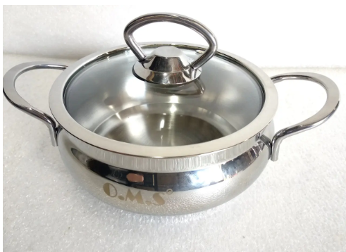 Каструля OMS з нержавіючої сталі з кришкою для газу і індукцїї 1,4 л (2009-1,4) - фото 4