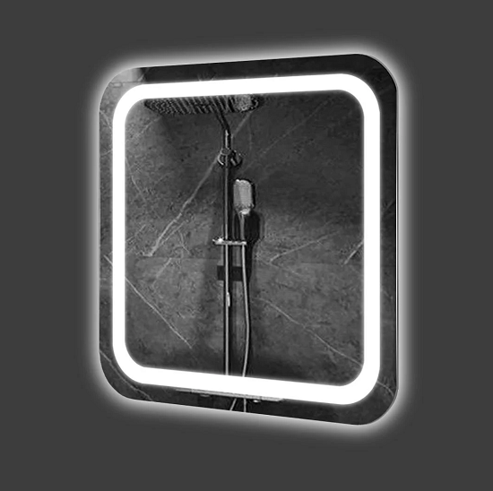 Зеркало квадратное Экватор ML-42 с закруглениями на углах и подсветкой 65x65 см (25250418)