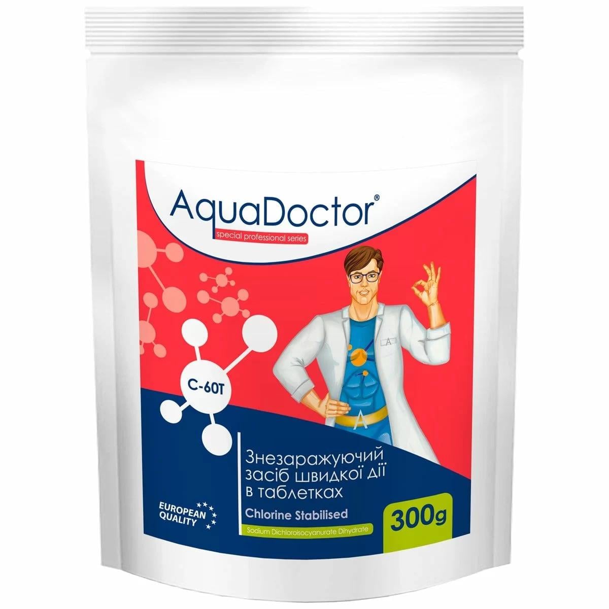 Дезинфектант AquaDoctor C-60T A23736 0,3 кг шоковый хлор в таблетках 20 г (33542704)