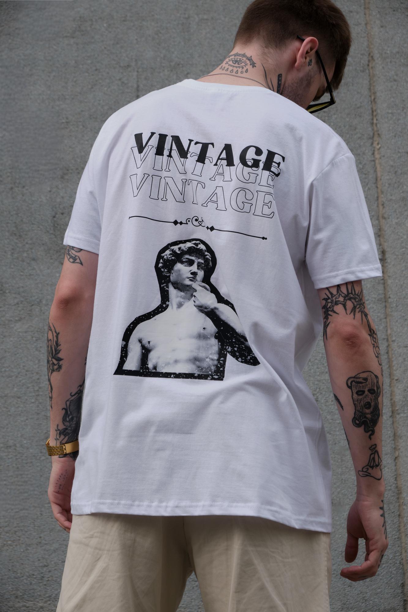 Футболка чоловіча Without Vintage з принтом оверсайз L/XL White (L8049248)