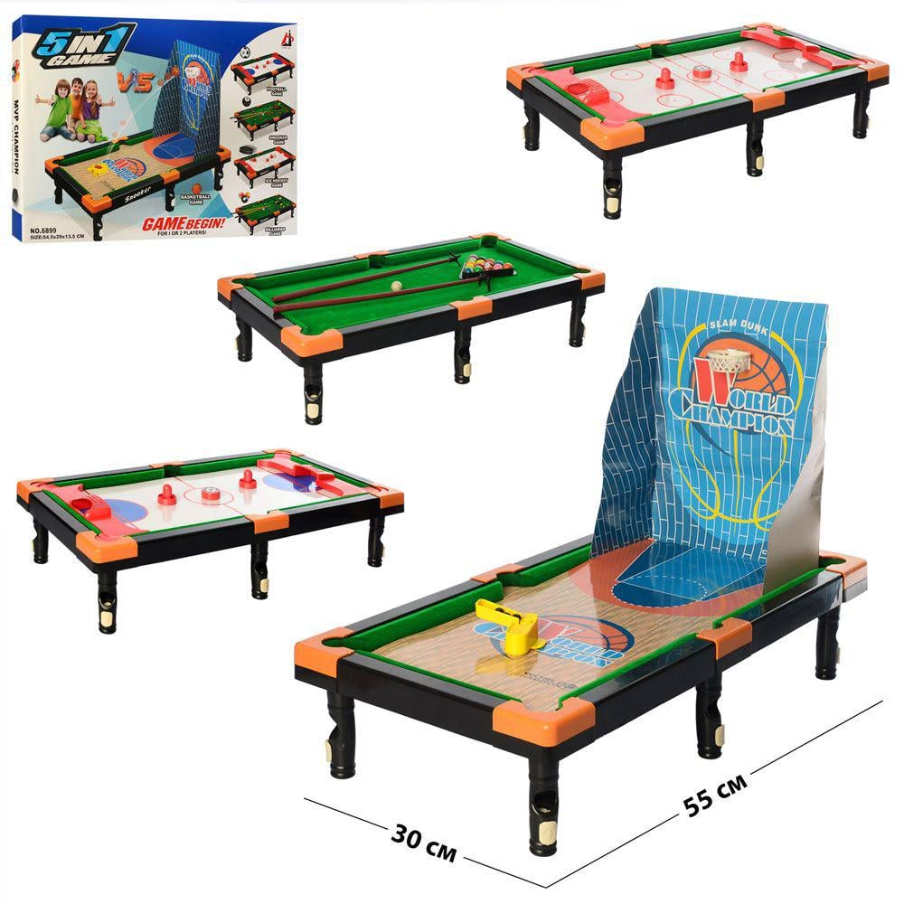 Настільна гра 5в1 на ніжках 6899 більярд/футбол/хокей/баскетбол (26138967) - фото 2