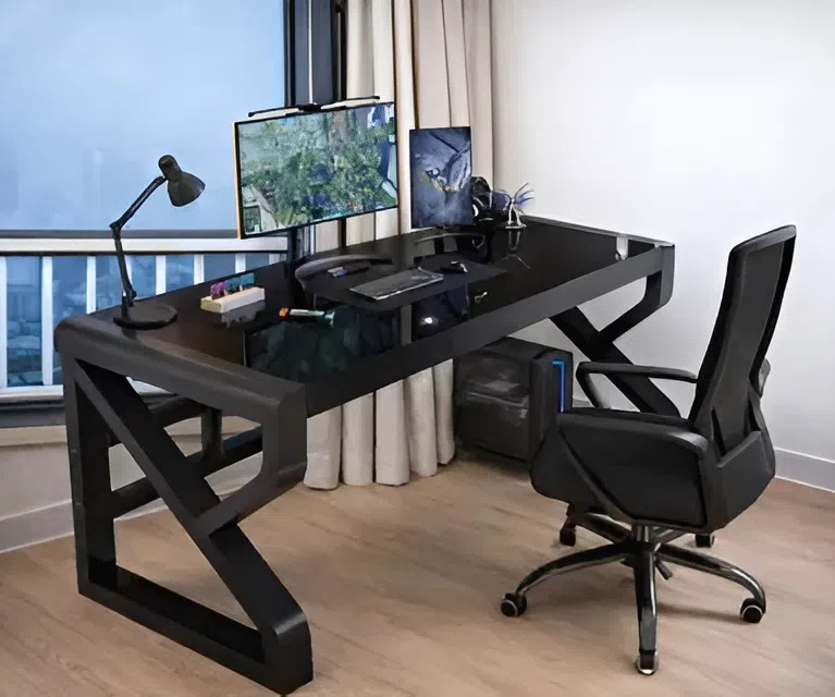 Компьютерный стол игровой AND-1922 со столешницей из закаленного стекла 120х60х75 см Черный (opt-105797)