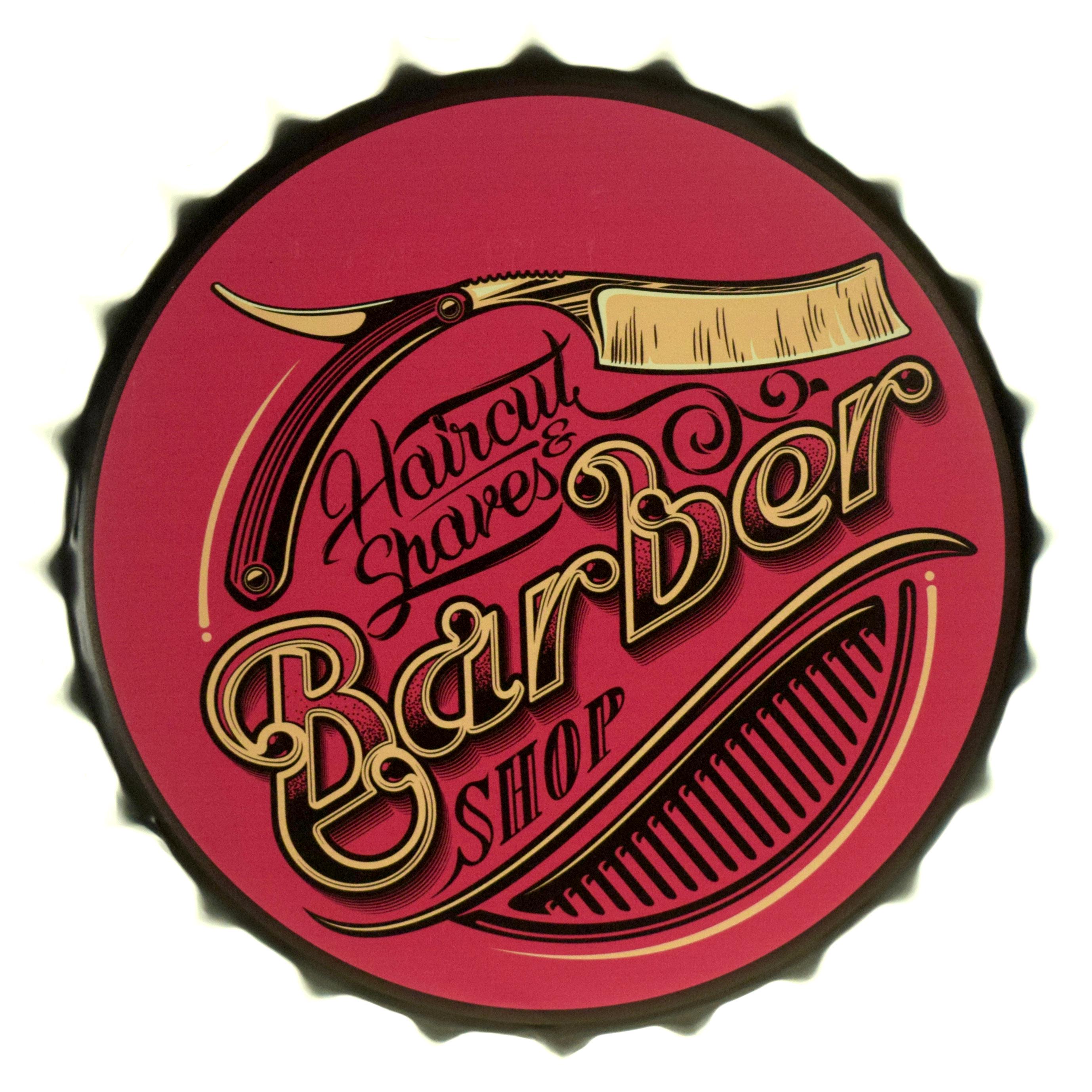 Табличка металева "Barber Shop Haircut&Shaves" 35 см (ms-104197)