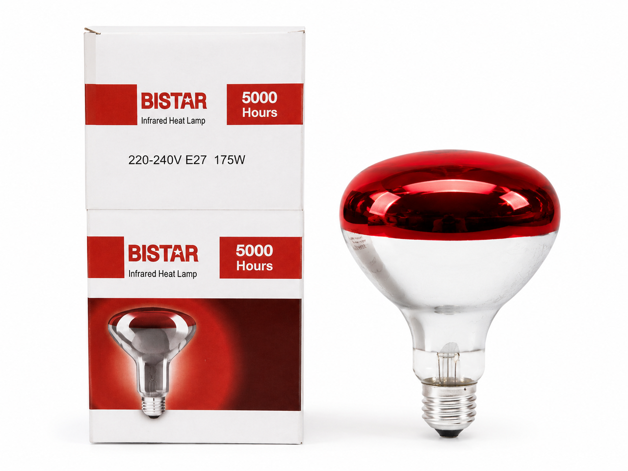 Лампа инфракрасная BISTAR R125 E27 175W 220-240V для обогрева животных и птиц