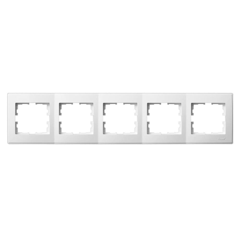 Рамка Lezard Lesya 5-местная горизонтальная Белый