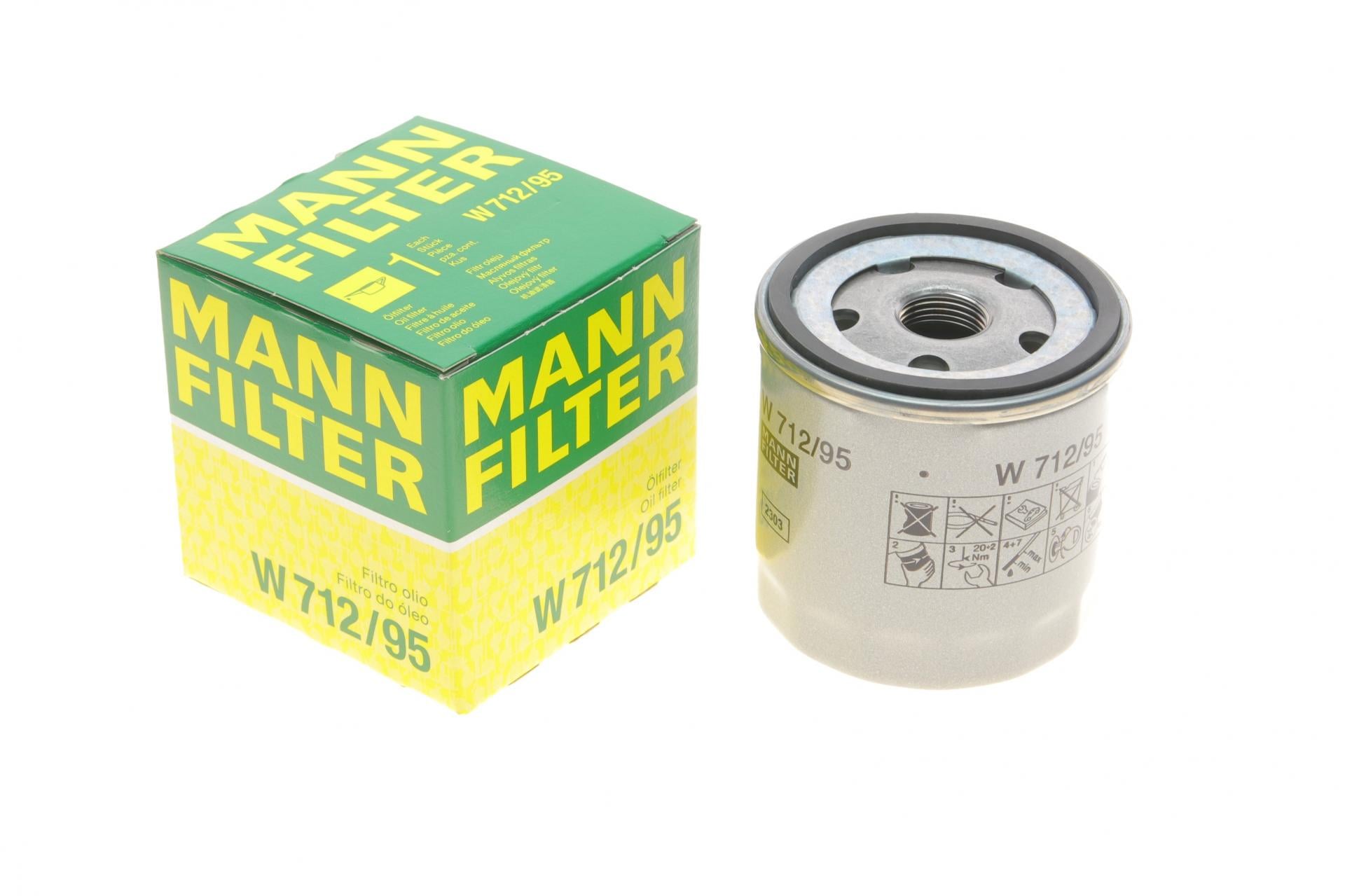 Фильтр масляный Mann-Filter для VW Caddy IV/Golf VI/VII/Seat Leon 1,0-1,6TSI 10- (W 712/95)