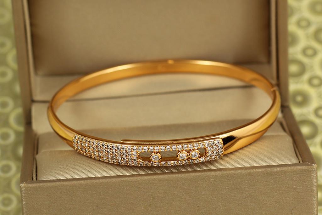 Браслет бенгл Xuping Jewelry Тріо блиску 60 мм 17-19 см Золотистий (30728024)