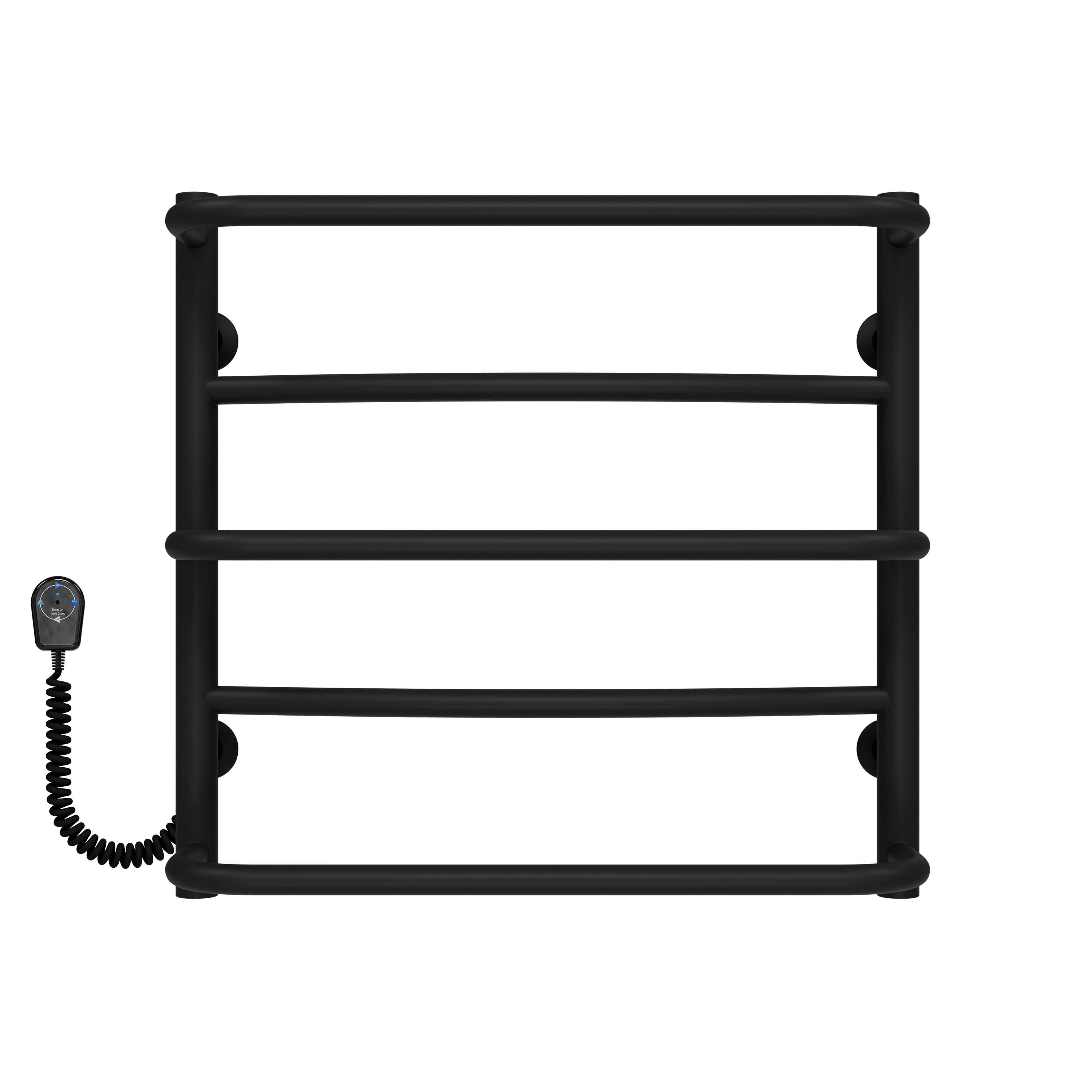 Полотенцесушитель электрический Deffi Аквамикс П5 EF16 левое подключение нержавеющая сталь 500х500 мм Черный (C.AM.50.50.5.EBL5)