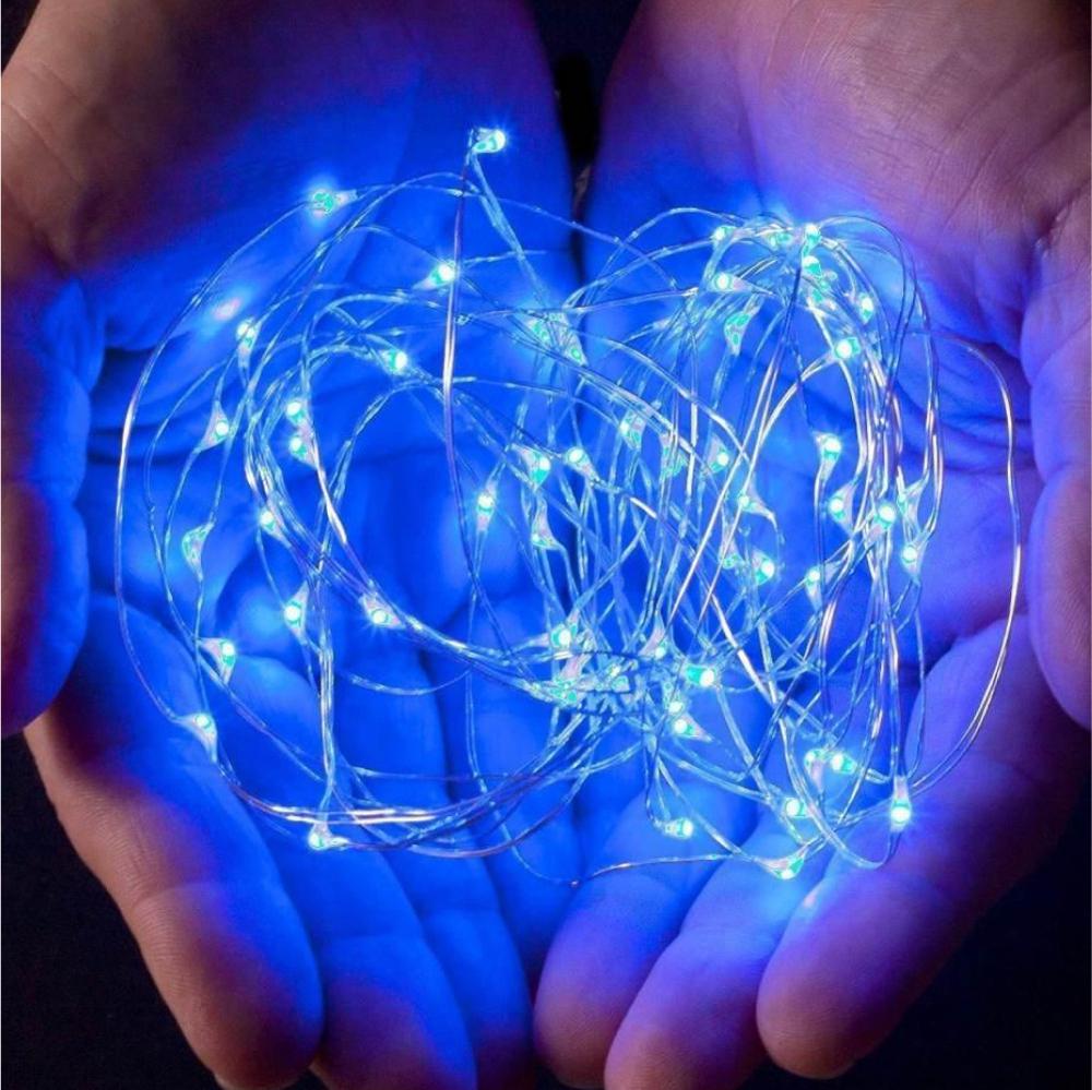 Гирлянда светодиодная Роса на батарейках 3 м статический режим 30 LED IP44 Синий - фото 2