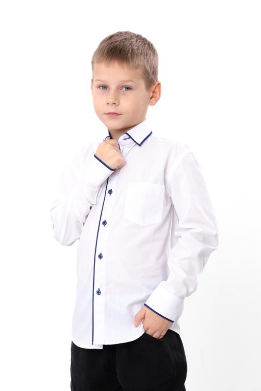 Сорочка для хлопчика з контрастним кантом та кишенею Носи Своє р. 31 Білий (15972)