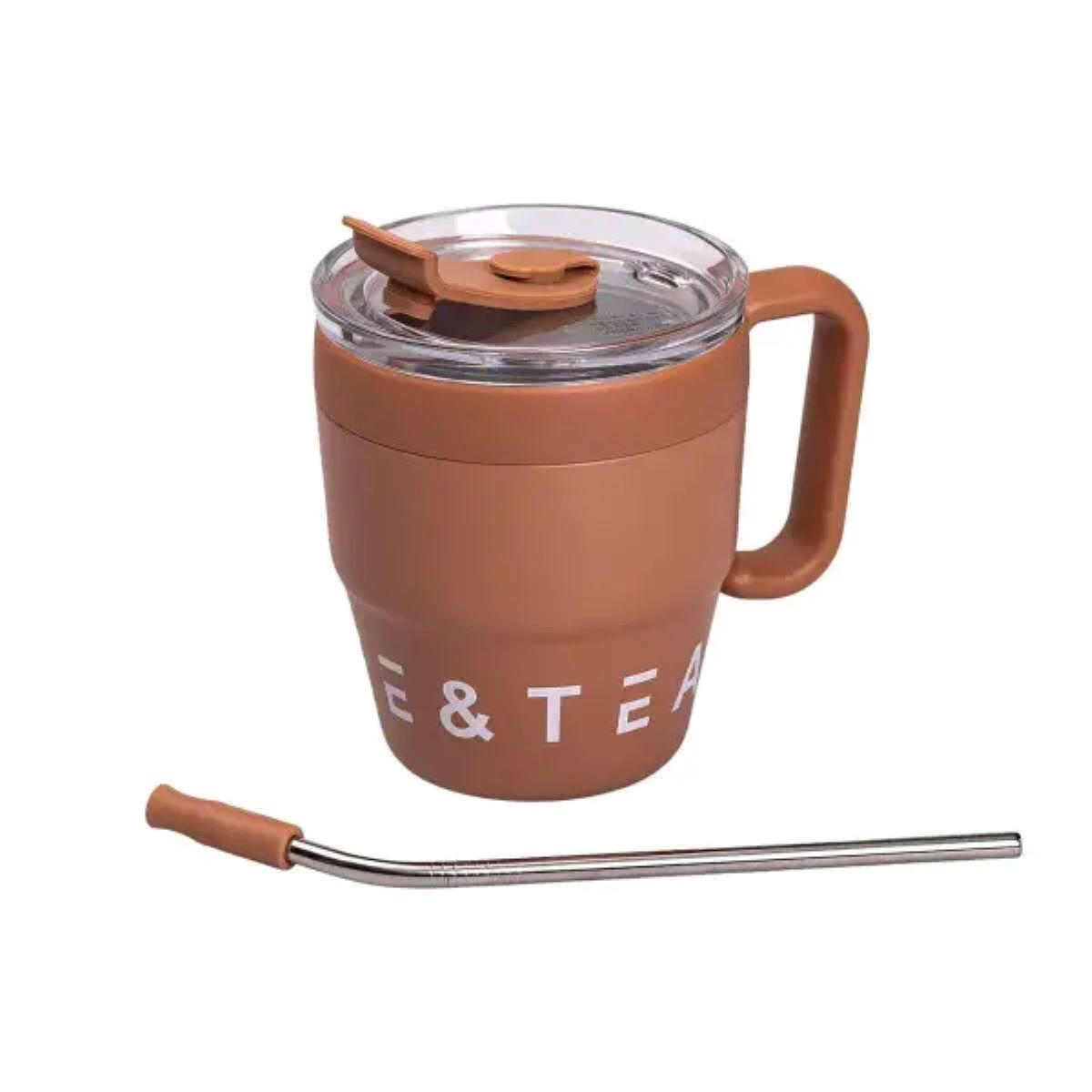 Термокухоль Coffee&Tea з трубочкою Коричневий (5484) - фото 9 Термокухоль Coffee&Tea з трубочкою Коричневий (5484) - фото 9