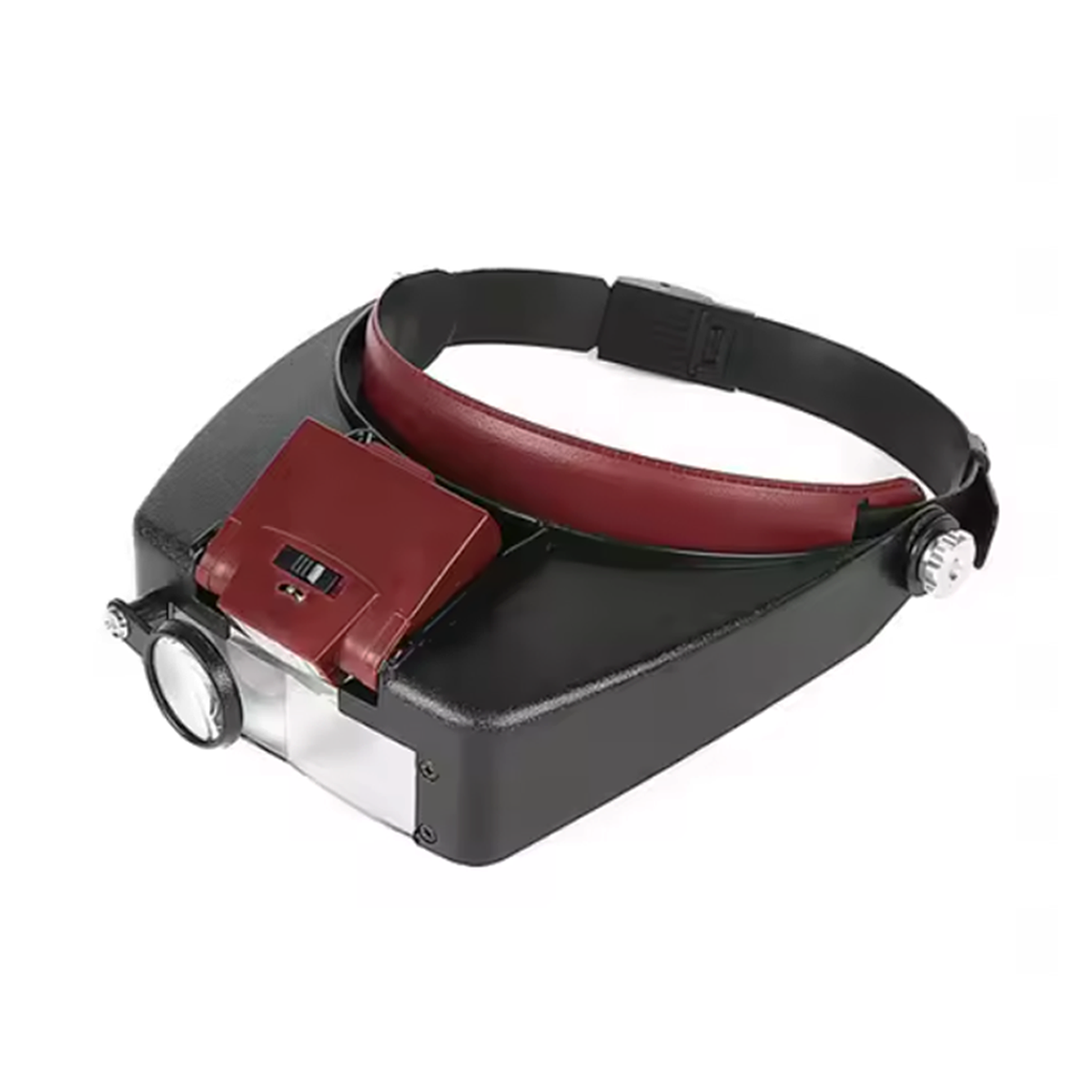 Лупа бинокулярная налобная MG81007-A с LED подсветкой/монокуляром 3 линзы 1,5X/3X/8,5X/10X Black/Wine Red (160419) - фото 6