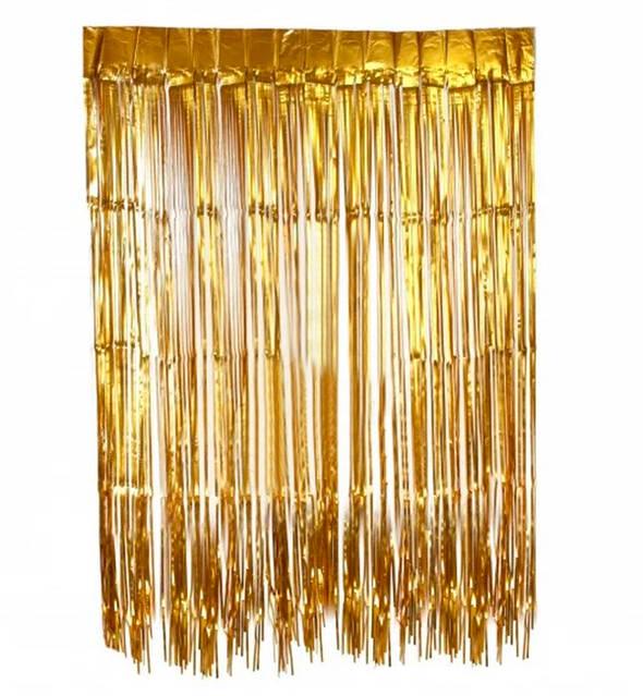Шторка-дождик для фотозоны фольгированная блестящая Золотой (116)
