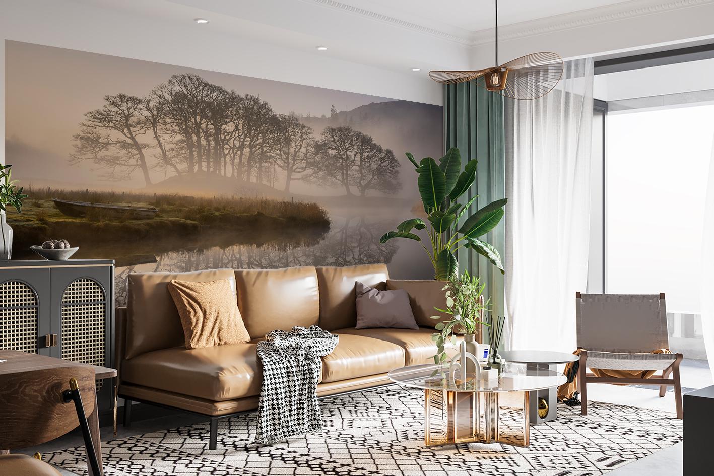 Фотообои флизелиновые Upstream Туман над озером 180х120 см (S5NTR-118/2) - фото 3